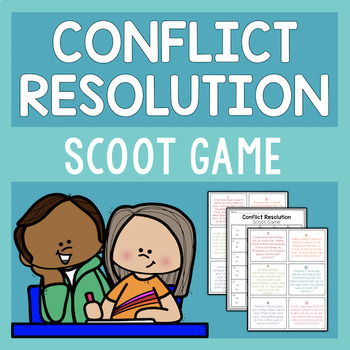 Preview of Conflict Resolution Scoot Game For Social Skills Small Groups and Lessons