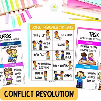Preview of Conflict Resolution Situation Cards | Morning Meeting Activities | Counseling