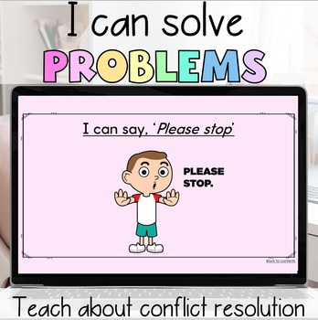 Preview of Conflict Resolution Strategies | SEL PowerPoint for lower elementary