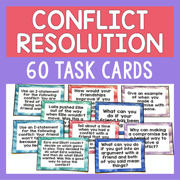 Preview of Conflict Resolution Task Cards With Discussion Questions & Role Play Situations