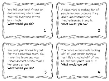 conflict resolution social scenario problem solving task cards pdf