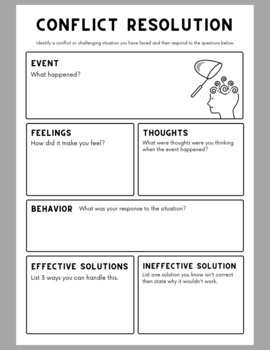 Preview of Conflict Resolution Worksheet