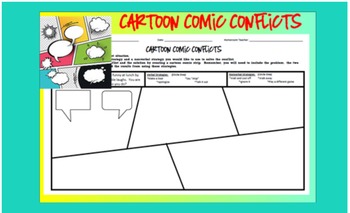 Preview of Conflict Strategies- Cartoon Comic Conflict Solutions