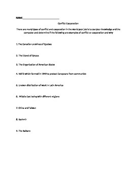 Conflict And Cooperation Worksheet Answers - Worksheet List