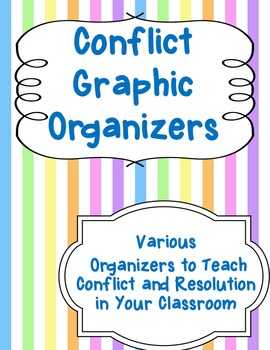 Preview of Conflict and Resolution Graphic Organizers and Flash Card Bundle