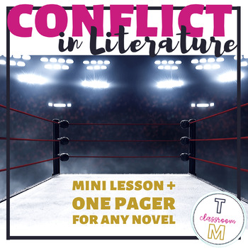 Preview of Conflict in Literature One Pager with Mini Lesson