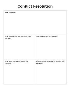 Conflict resolution worksheet by The Counseling Center | TPT