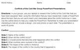 Conflicts of the Cold War Group Presentations