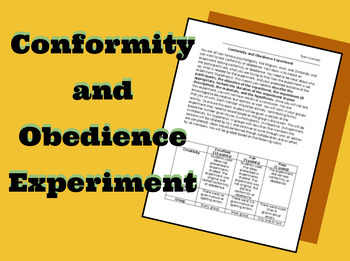Preview of Conformity and Obedience Experiment Activity