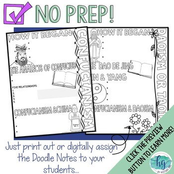 Confucianism and Daoism Doodle Notes by History Gal | TpT
