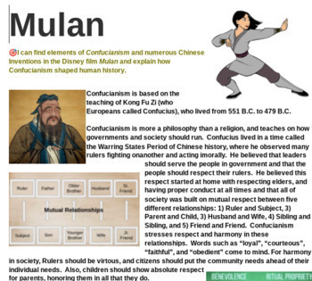 mulan confucianism essay