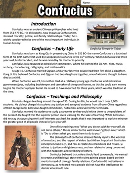 Preview of Confucius Worksheet