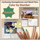 Confusing Word Pairs/ Homophones Color By Number Bundle