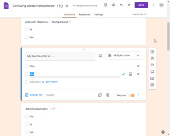 Confusing Words: Homophones Quiz in Google Forms by Hemlock Science Shop