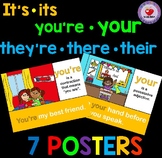 Confusing Words Posters: its/it's, you're/your and there/t