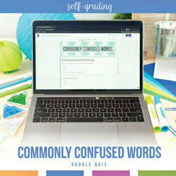 Preview of Confusing Words Quiz | Confusing Words Assessment Self-Grading Form 
