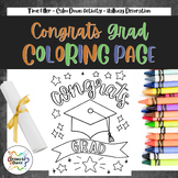Congrats Grad Graduation Coloring Page Congratulations Graduate