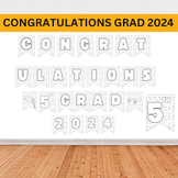 Congratulations 5TH Grad 2024 Banner | Graduation decorati