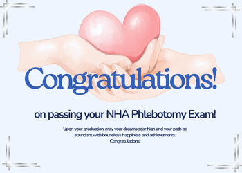 Preview of Congratulations Award: Passing NHA Phlebotomy Exam