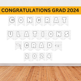 Congratulations Grad 2024 Banner | Graduation decoration P