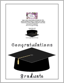 Preview of Congratulations Graduate Black Fabric Font Black Cap Gold Tassel Card Printable