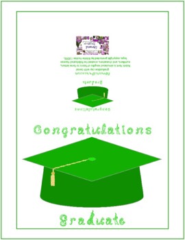 Preview of Congratulations Graduate Fabric Font Green Cap Gold Tassel Card