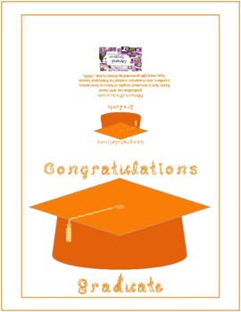 Preview of Congratulations Graduate Fabric Font Orange Cap Gold Tassel Card