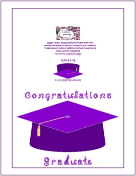 Preview of Congratulations Graduate Fabric Font Purple Cap Gold Tassel Card