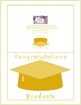 Preview of Congratulations Graduate Gold Fabric Font Gold Cap Gold Tassel Card Printable