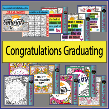 Preview of Congratulations Graduating of 2024: End-of-Year Collaborative Color Poster Bundl