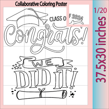 Preview of Congratulations Graduation Class Of 2024: Collaborative Poster End of Year