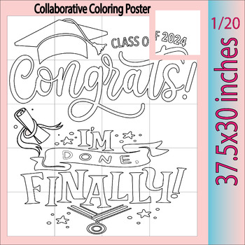 Preview of Congratulations Graduation Class Of 2024: Collaborative Poster End of Year
