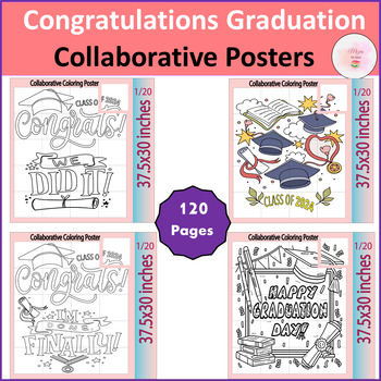 Preview of Congratulations Graduation Class Of 2024:Collaborative Poster End of Year Bundle
