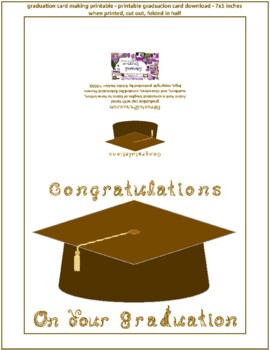 Preview of Congratulations On Your Graduation Fabric Font Brown Cap Gold Tassel Card