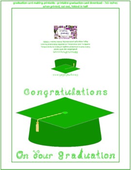 Preview of Congratulations On Your Graduation Fabric Font Green Cap Gold Tassel Card