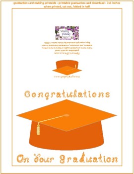 Preview of Congratulations On Your Graduation Fabric Font Orange Cap Gold Tassel Card