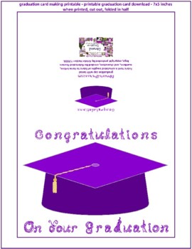 Preview of Congratulations On Your Graduation Fabric Font Purple Cap Gold Tassel Card