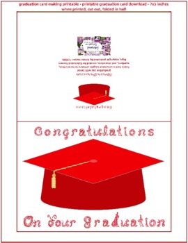 Preview of Congratulations On Your Graduation Fabric Font Red Cap Gold Tassel Card