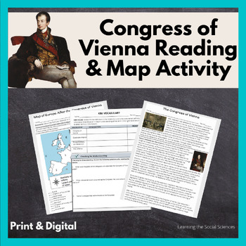 Preview of Congress of Vienna Reading & Map Assignment - Distance Learning