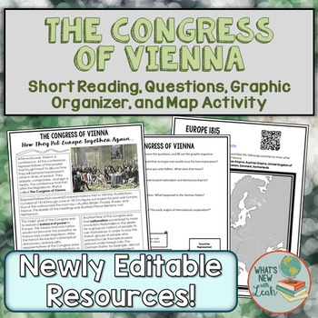Congress of Vienna Worksheet by Leah Cleary | Teachers Pay Teachers