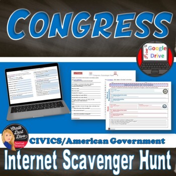 Preview of Congressional Leaders | Scavenger Hunt Web Quest | Print & Digital