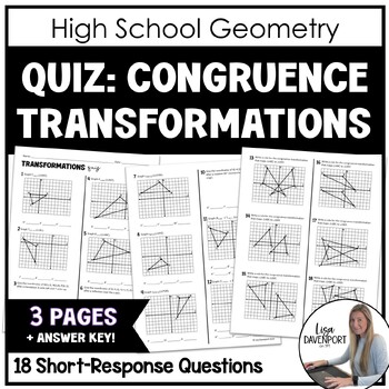 Preview of Congruence Transformations - Geometry Quiz