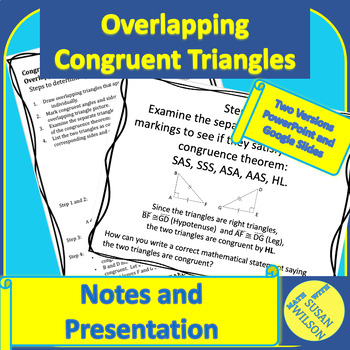 Preview of Congruence of Overlapping Triangles - Presentation and Student Notes