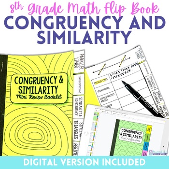 Preview of Congruency and Similarity Mini Tabbed Flip Book for 8th Grade Math