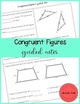 Preview of Congruent Figures Guided Notes
