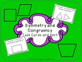 Congruent Shapes and Lines of Symmetry Task Cards