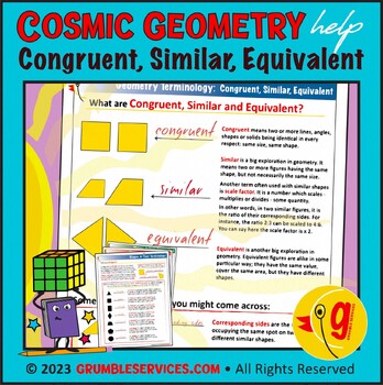 Preview of Geometry help & Terminology: Congruent, Similar, Equivalent