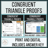 Congruent Triangle Proofs Activity Digital and Print Bundle