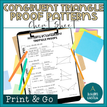 Preview of Congruent Triangle Proofs Pattern Sheet