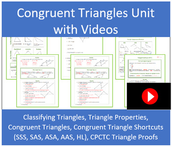 Preview of Congruent Triangle Unit Bundle with Videos